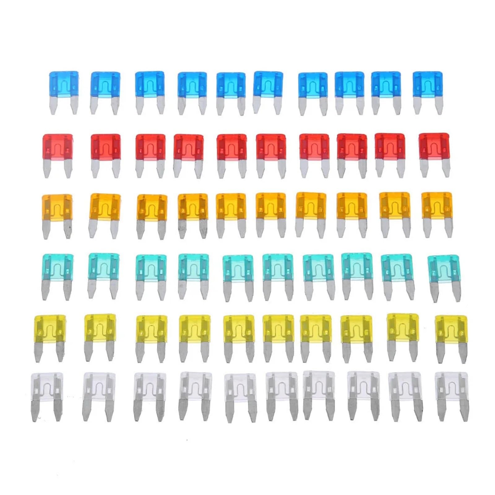 Kit de fusibles de seguridad for coches y camiones (60-300 unidades, surtido de fusibles de cuchilla de repuesto, 5/10/15/20/25/30 A)(300PCS)