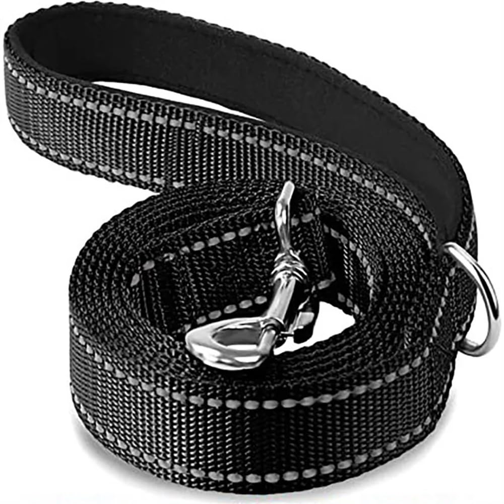 Imbracatura per gatti e cani, guinzaglio riflettente, corda di traino, 1,2/1,5/1,8 m, corda di protezione per passeggiate, allenamento, nero, 2,5 x 180 cm