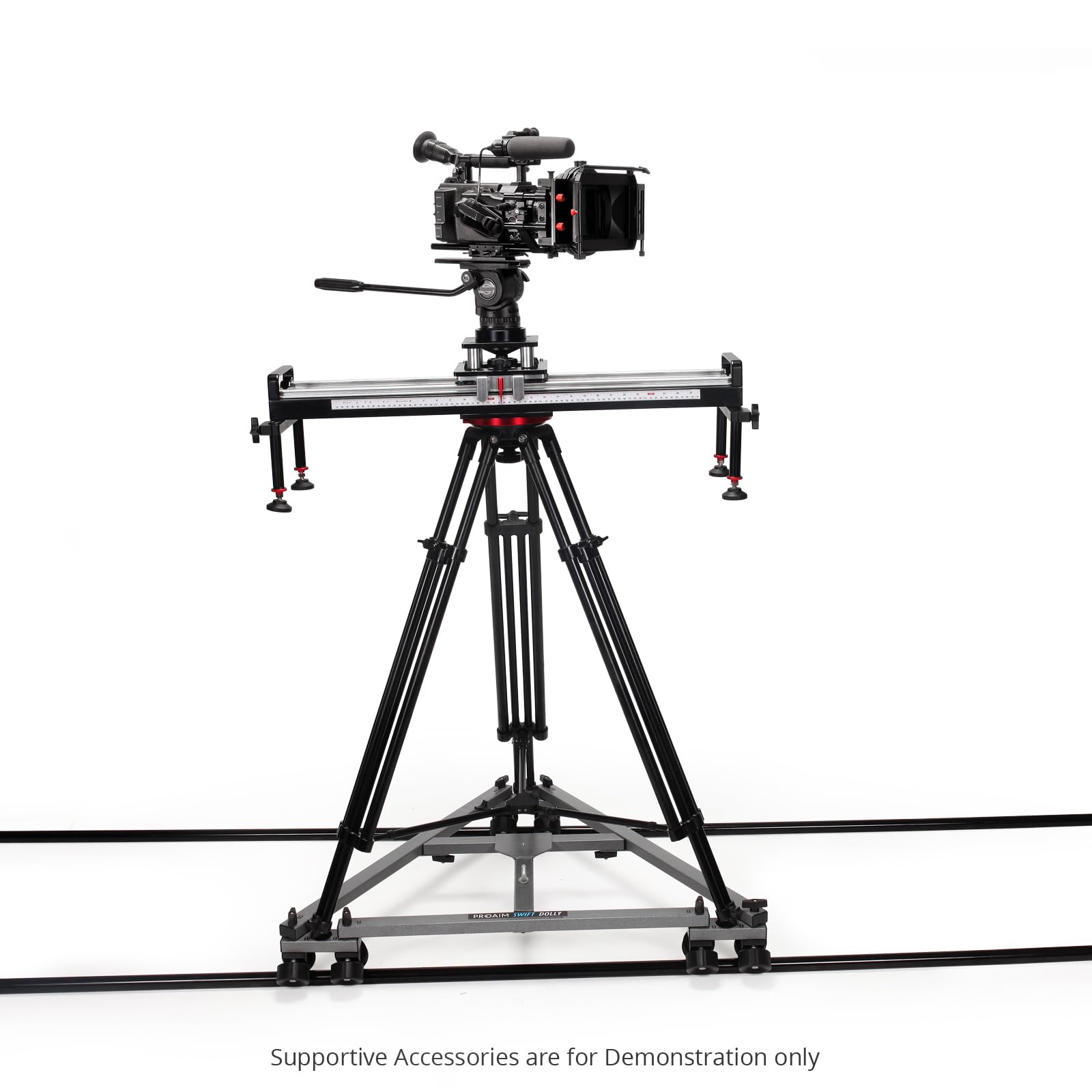 PROAIM Swift Camera Dolly avec système de Rail de Voyage Pliable de 10,6 Pieds | pour caméras vidéo DSLR, trépieds et grues à flèche avec Charge utile jusqu'à 159 kg / 350 LB (SWFT-DT-CLP)