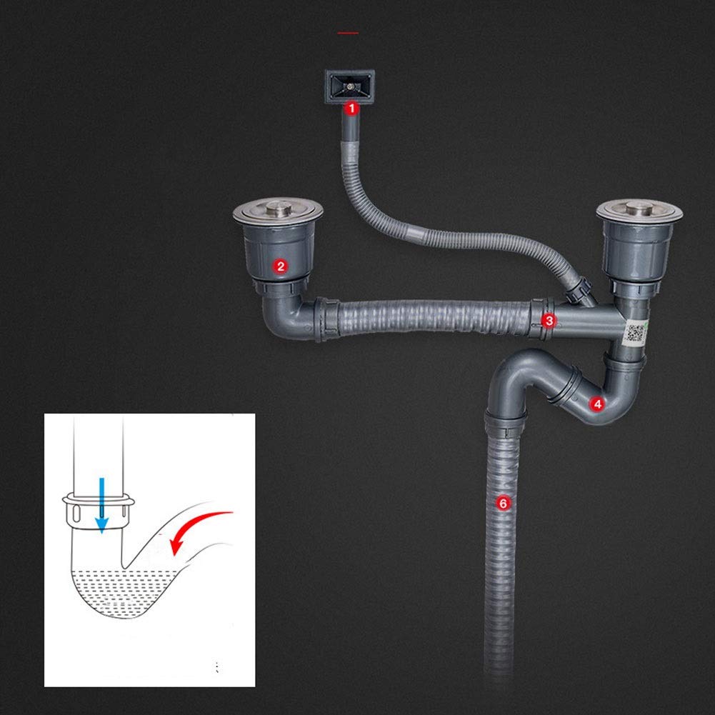 Fregadero de Cocina Individual Cuadrado de Acero Inoxidable con Kit Completo de fontanería, desagüe, instalación bajo encimera y escurridor de Platos (tamaño: 65x45x20cm)