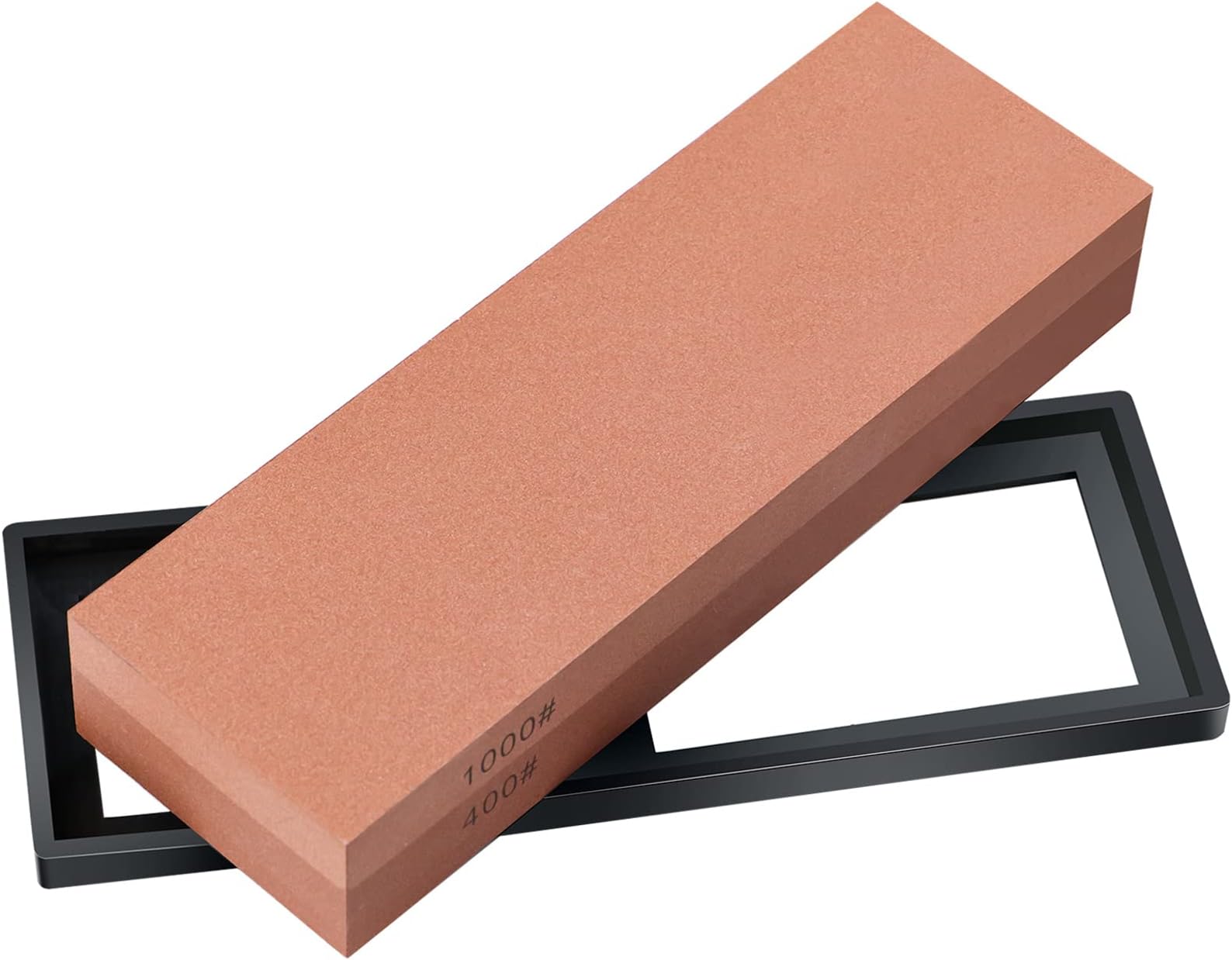 Sharpening Stone Whetstone for Knives Professional Knife Sharpener Dual Sided Grit 400/1000 with Non-Slip Rubber Holder Base