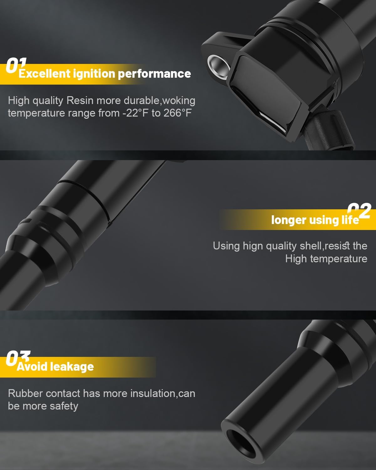 OCPTY Suitable 2018-2019 for Hyundai Elantra GT 1.6L/L4,2012-2018 for Kia Soul 2.0L/L4 Automotive Replacement Ignition Coils 2-Pins #UF651 (Set of 2)