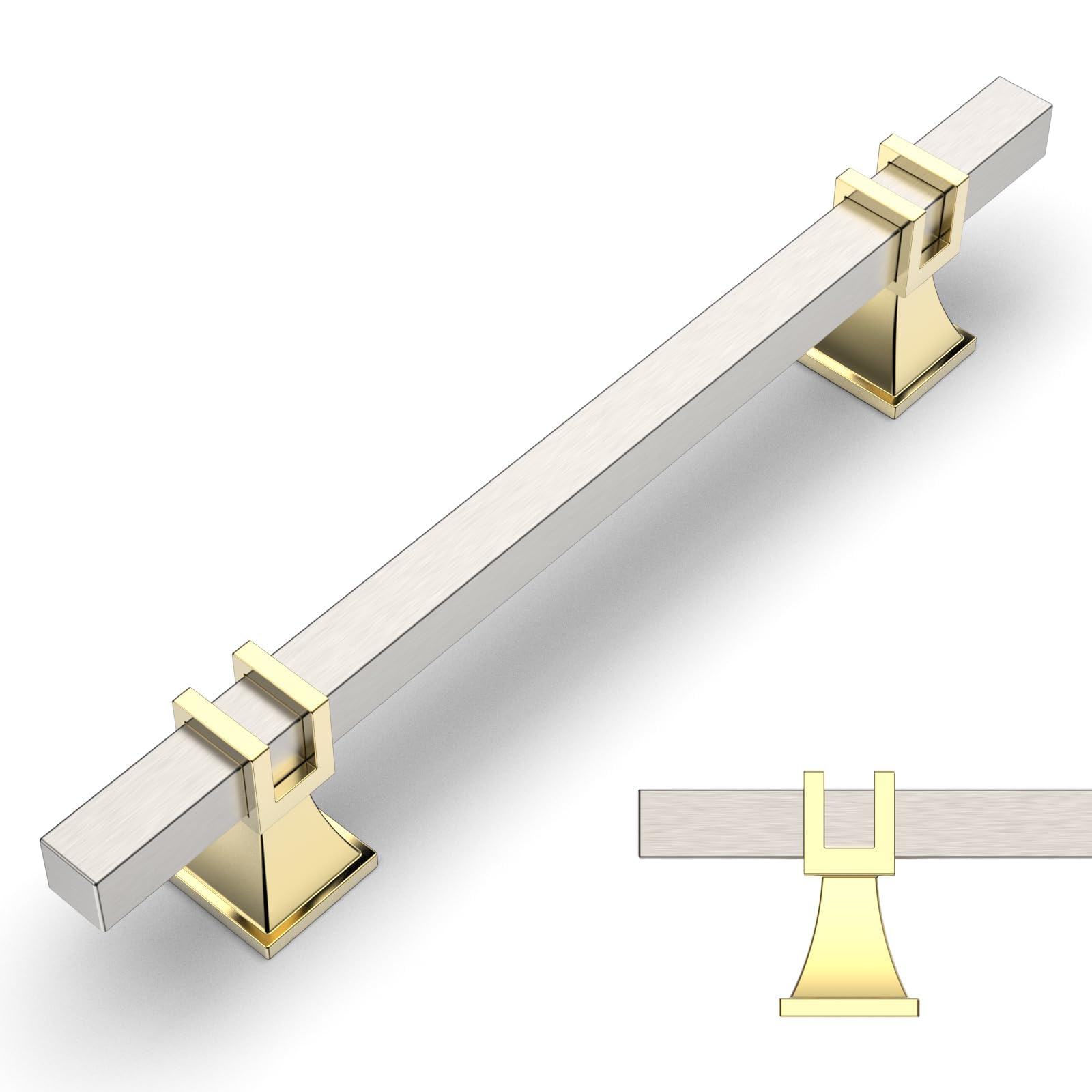 Amerdeco 10 Pack Brushed Gold Cabinet Pulls 5 Inch(128mm) Hole Center Drawer Pulls Cabinet Hardware Kitchen Cabinet Handles for Bathroom Dresser Pulls ZH0067 — Amazon image 16