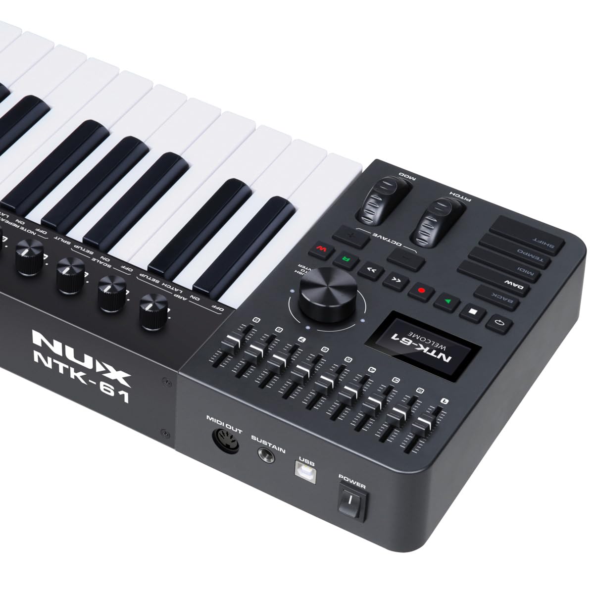 ギター kutakutaAmpero Control Amazon.com: NUX NTK-61 MIDI Keyboard Controller，61 Full-Size Keys