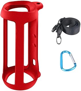 co2CREA Case Silicone for JBL FLIP 5 Waterproof Portable Bluetooth Speaker, Portable Ultra-light Protective Sleeve with Carabiner and Shoulder Strap (Speaker and Accessories not Included)