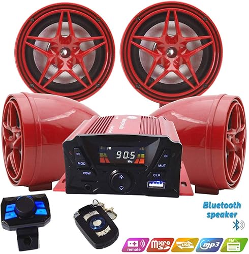 XYC 12V motocicleta impermeable FM USB 4 canales 3 pulgadas UTV ATV Bluetooth amplificador sistema de sonido audio estéreo manos libres altavoces