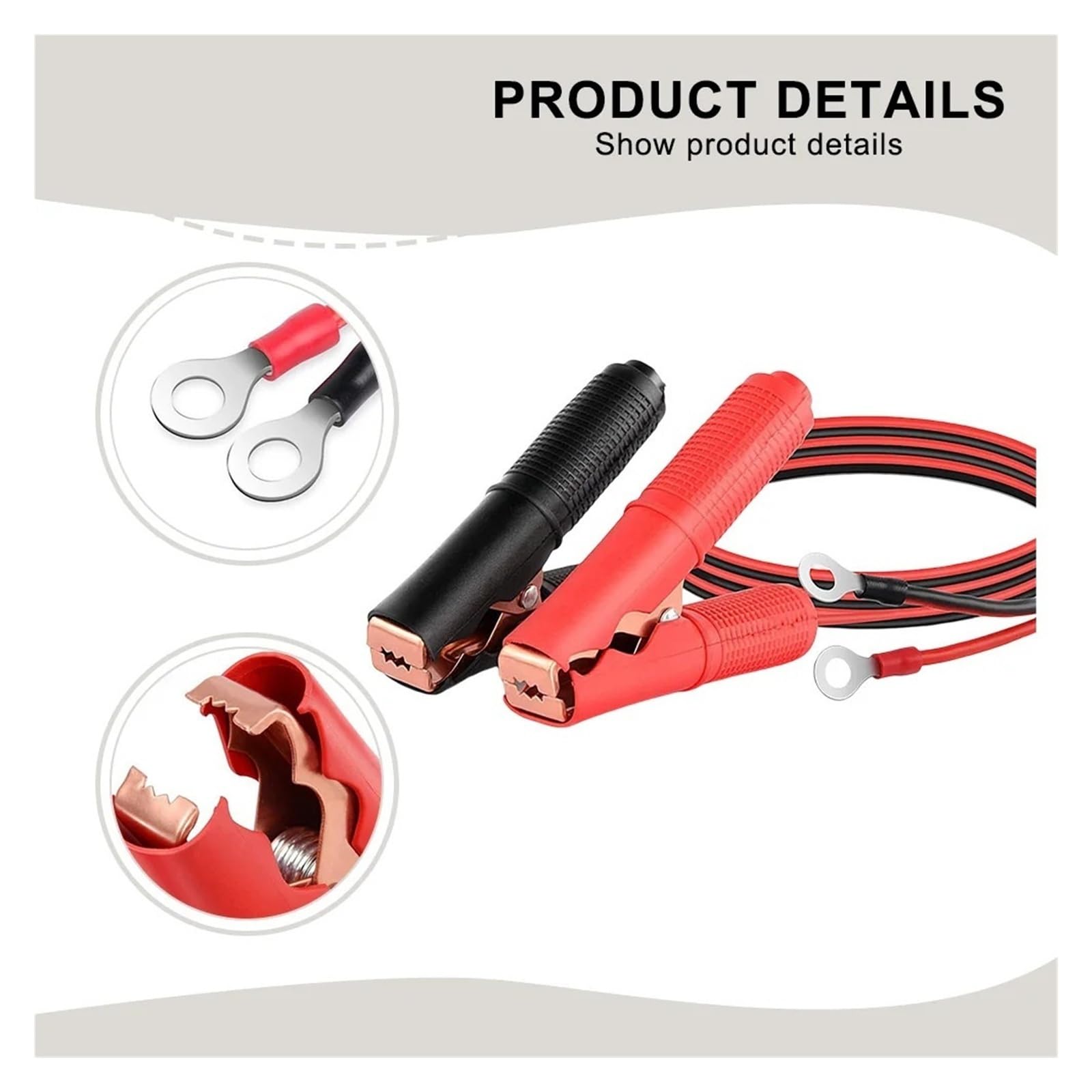 Pinces de batterie en fil de cuivre avec adaptateur de fusible 30 A, résistant à l'oxydation, résistant à l'usure, clip robuste pour voiture et camion