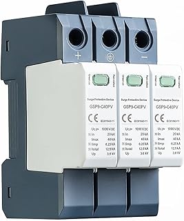 GSP9 3P Solar PV Low Voltage DC SPD Din Rail DC 600V 1000V 1500V 40KA Surge Arrester Lightning Protector 1Pcs ZFUGEDRLI (Size : 3P 1000VDC)