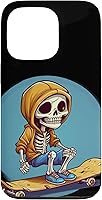 Vista 10 de iPhone 16 Cool Skeleton with Sweater on Skateboard for chilly Skater Case