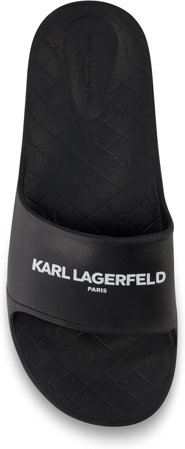 KARL LAGERFELD mens Logo Print on Band Pool Slide - Image 4