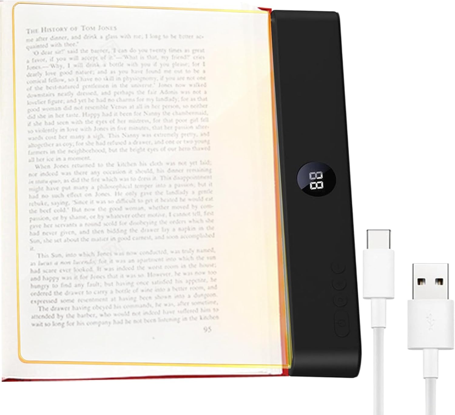 Adjustable Reading Light - Compact Rechargeable Book Light | Cordless Book Lamp for Bedroom Reading, Desk Lamp for Study and Work, Dim Booklights, Lightweight Night Lights for Camping Use