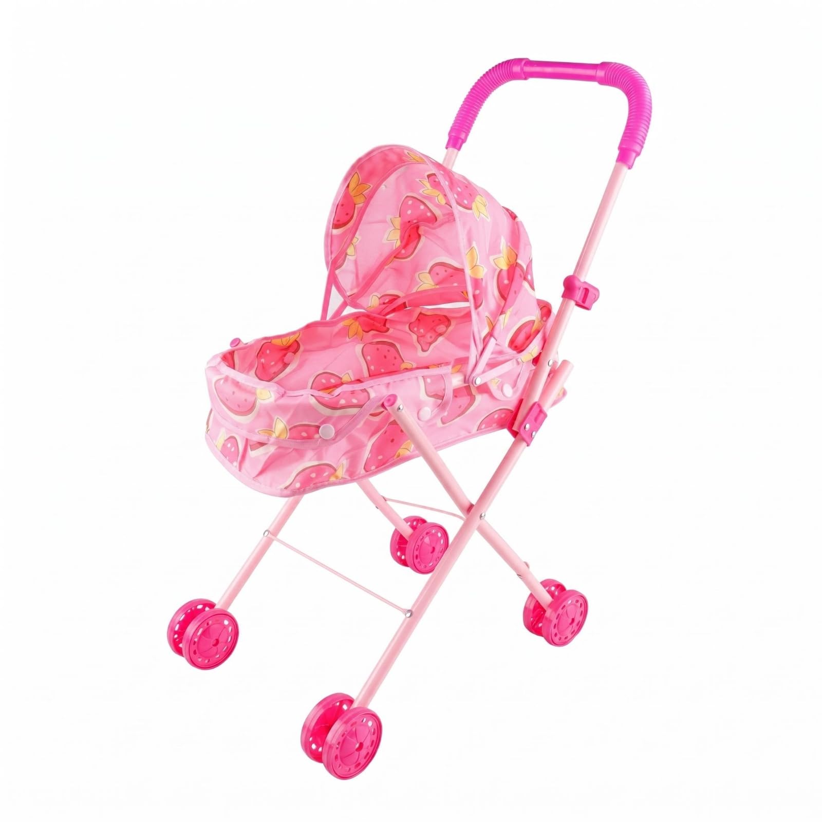 harayaa Children Doll Doll Pram Toy Foldable Frame Lightweight Structure Soft Handle Imaginative Play Suitable for Girls Pretend Nurturing Home