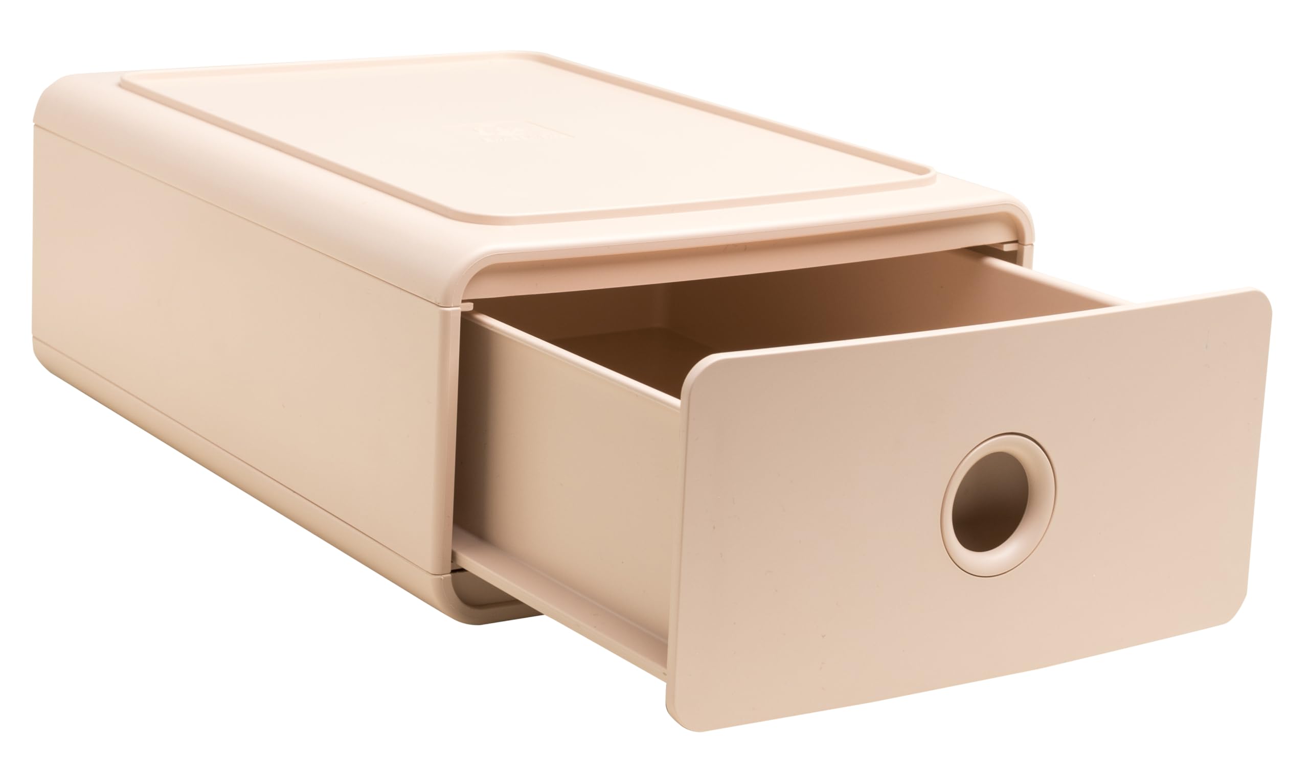Exacompta - Réf. 315431D - 1 Module de classement Tiny Box 1 tiroir Skandi superposable - Dimensions extérieures : Profondeur 19 x largeur 26,5 x Hauteur 10 cm - Nude