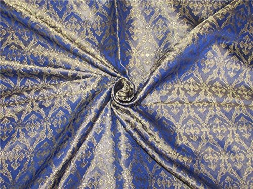 Tissu brocart de soie bleu roi et doré BRO155 pour redonner du relief à vos créations
