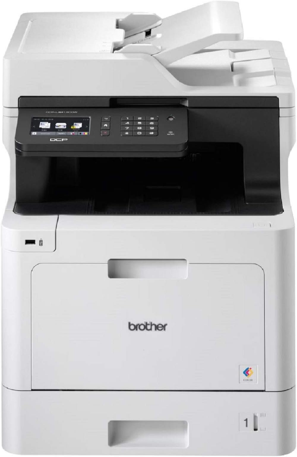 Brother DCP-L8410CDW Colour Laser Printer, Wireless, PC Connected & Network, Print, Copy, Scan & 2 Sided Printing, A4, UK Plug