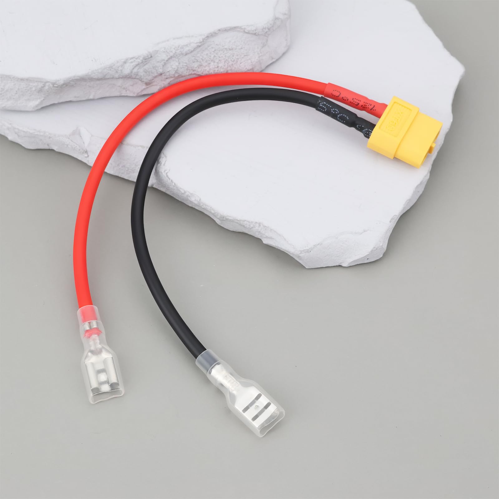 2 x XT60 auf 6,3 mm Terminal-Batterieanschlusskabel, Flachstecker, 14 AWG, kompatibel mit Waverunner, kompatibel mit ATOM