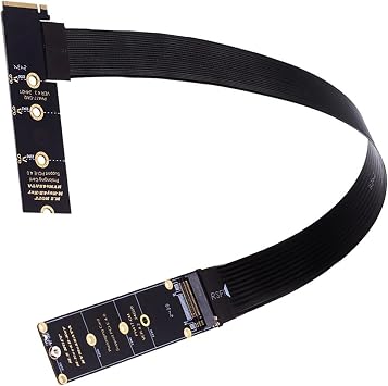 Sintech M.2 NVME Extender,NGFF M-Key PCIe SSD Extention Card with Angled Soft-PCB Cable 30CMS