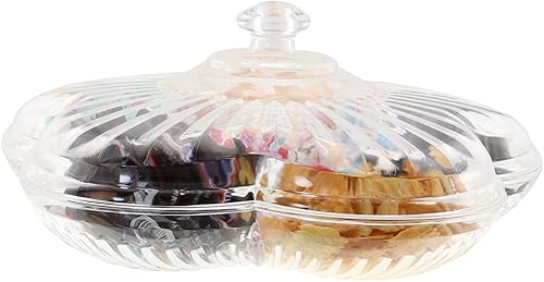 Miniatura 10 de Bandeja creativa de acrílico multifuncional para aperitivos con tapa, platos para servir frutas secas, nueces, dulces, frutas, 6 compartimentos