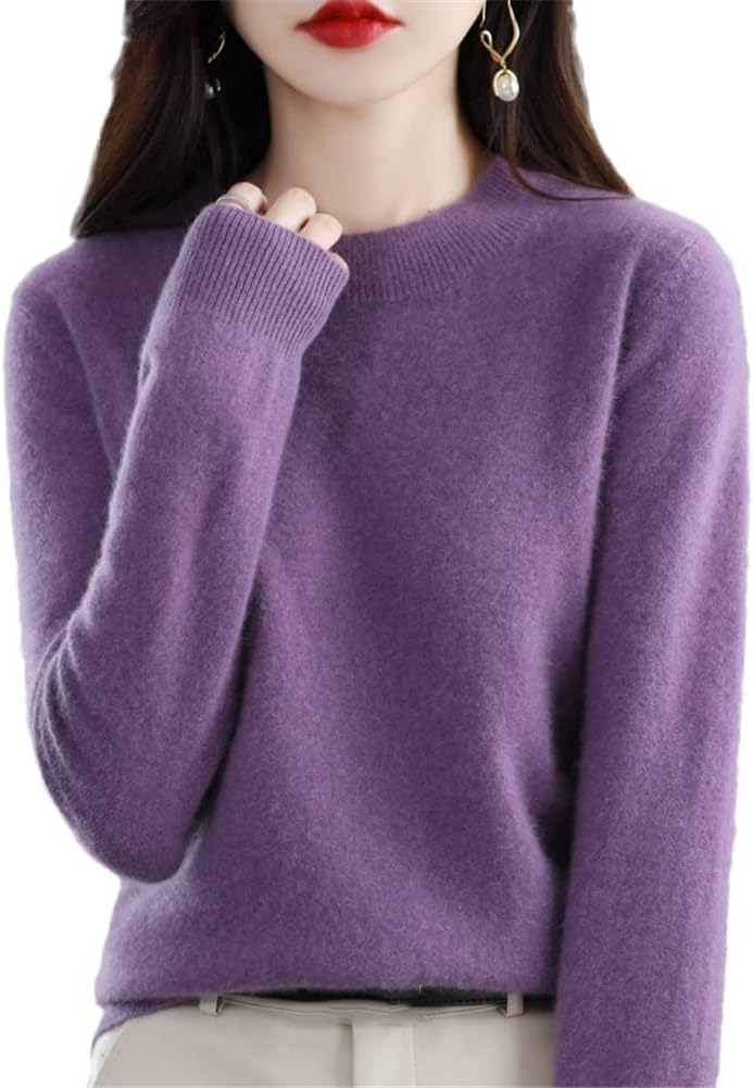 100% Pure Cashmere Half-Neck Pullover Sweater Woman Casual Knitted Tops Sweater Jacket
