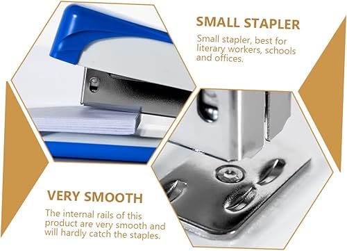 Miniatura 2 de Operitacx 2 unids grapadora estándar de metal ligero herramienta de encuadernación de libros para uso de oficina compacto fácil de llevar incluye