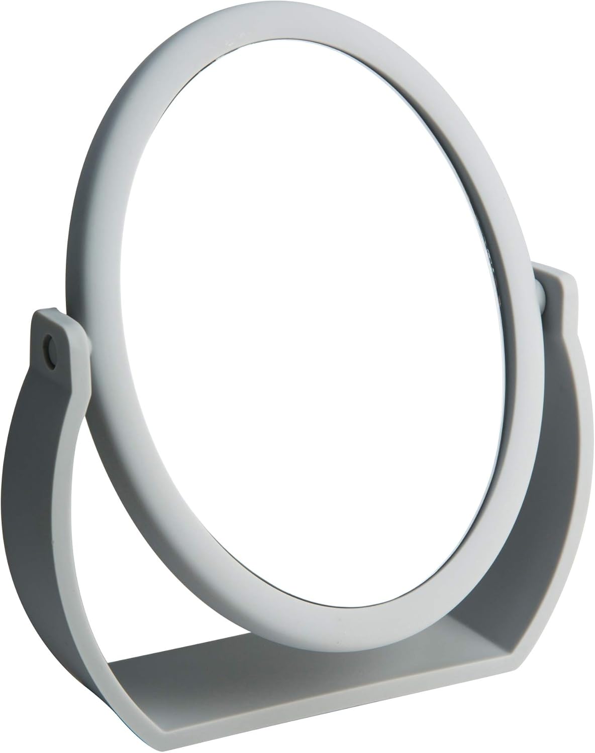 Gray Rubberized 10x Magnification Vanity Mirror