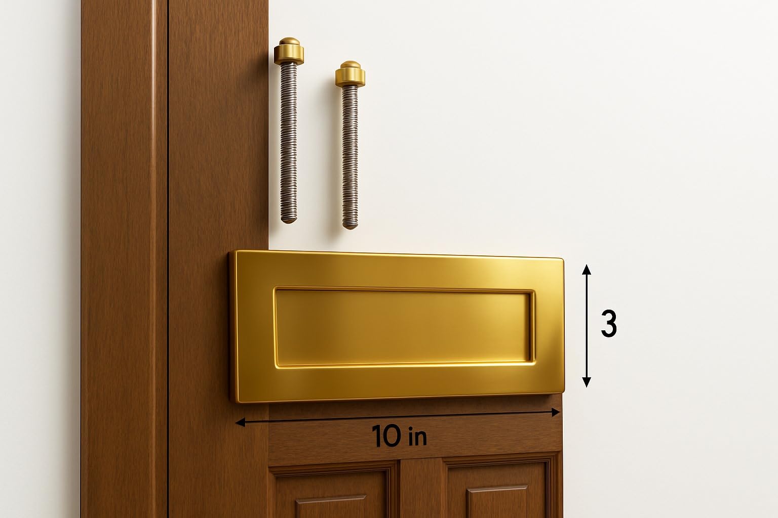 Cassetta delle lettere in ottone massiccio vittoriano rifinito in ottone satinato lucido (25,4 x 10,2 cm)