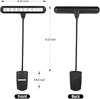 Vista 8 de Luz de soporte de música, luces de piano con clip, 9 luces LED de orquesta, lámpara de libro para músico, totalmente ajustable, sin parpadeo