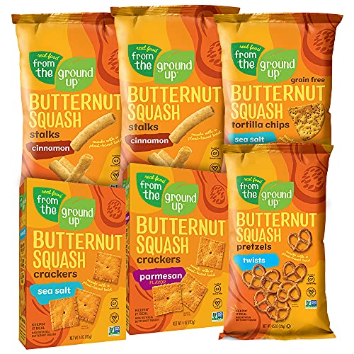 Amazon Com Real Food From The Ground Up Butternut Squash Crackers 6 Ct Variety Pack