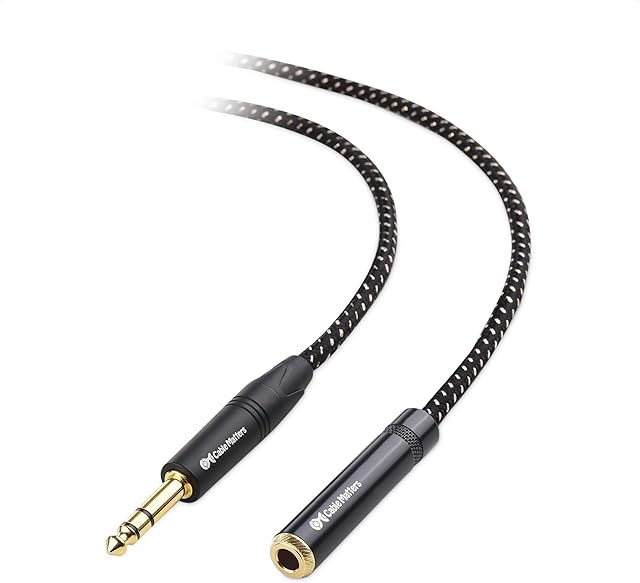 Cable Matters 6.35mm TRS Extension Cable (6.35mm Male to 6.35mm Female Extension Cable) in Black  3.6m / 12 Feet