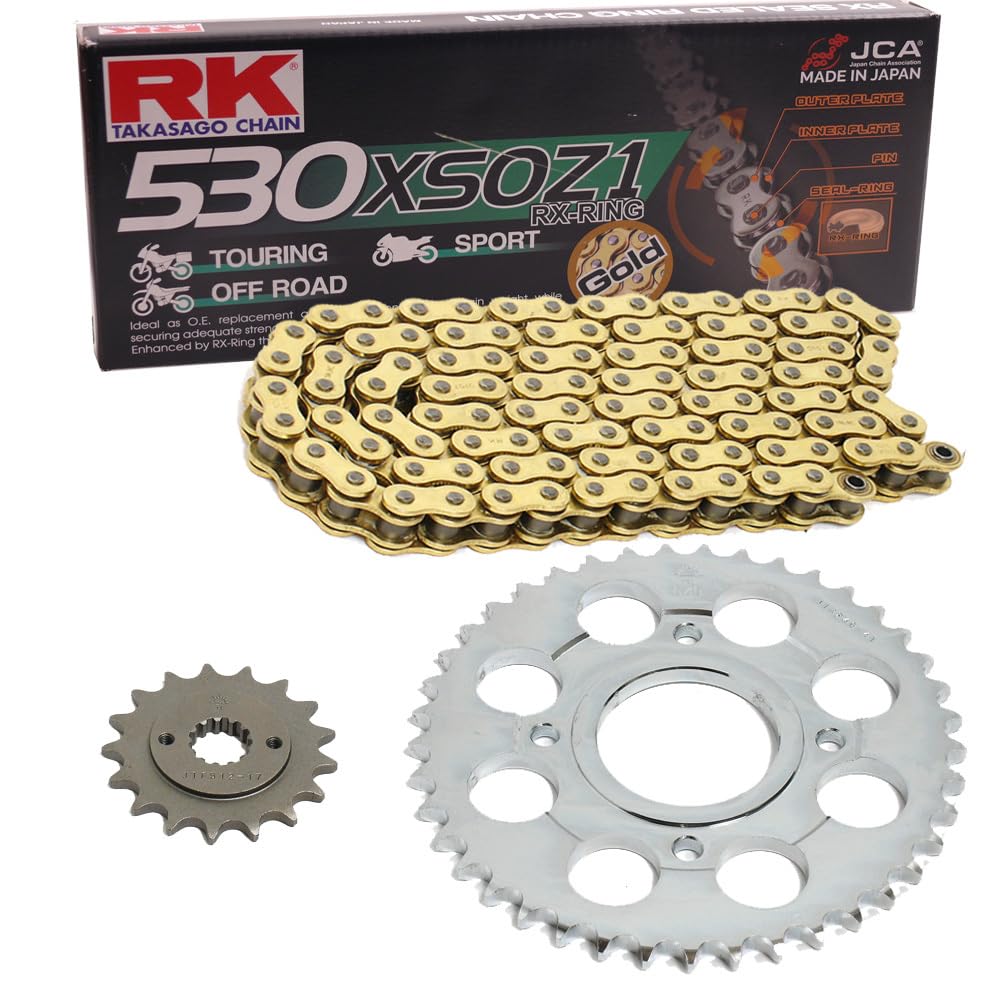Kettensatz geeignet für Honda CB 750 Four 69-76 Kette RK GB 530 XSO 100 offen GOLD 18/48