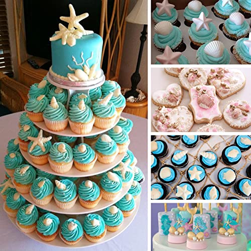 image for Sakolla Marine Theme Fondant Molds, 4 PCS Seashell Conch Starfish Baki