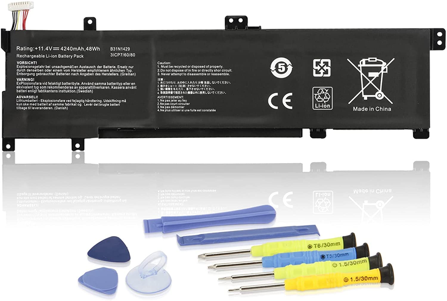 ANTIEE B31N1429 Battery for ASUS K501L K501LB K501LX K501U K501UB K501UQ K501UX K501UW A501L A501LB A501LX A501UB A501UQ A501UW A501UX R516LB R516LX R516UB R516UQ R516UW R516UX V502LB V502LX