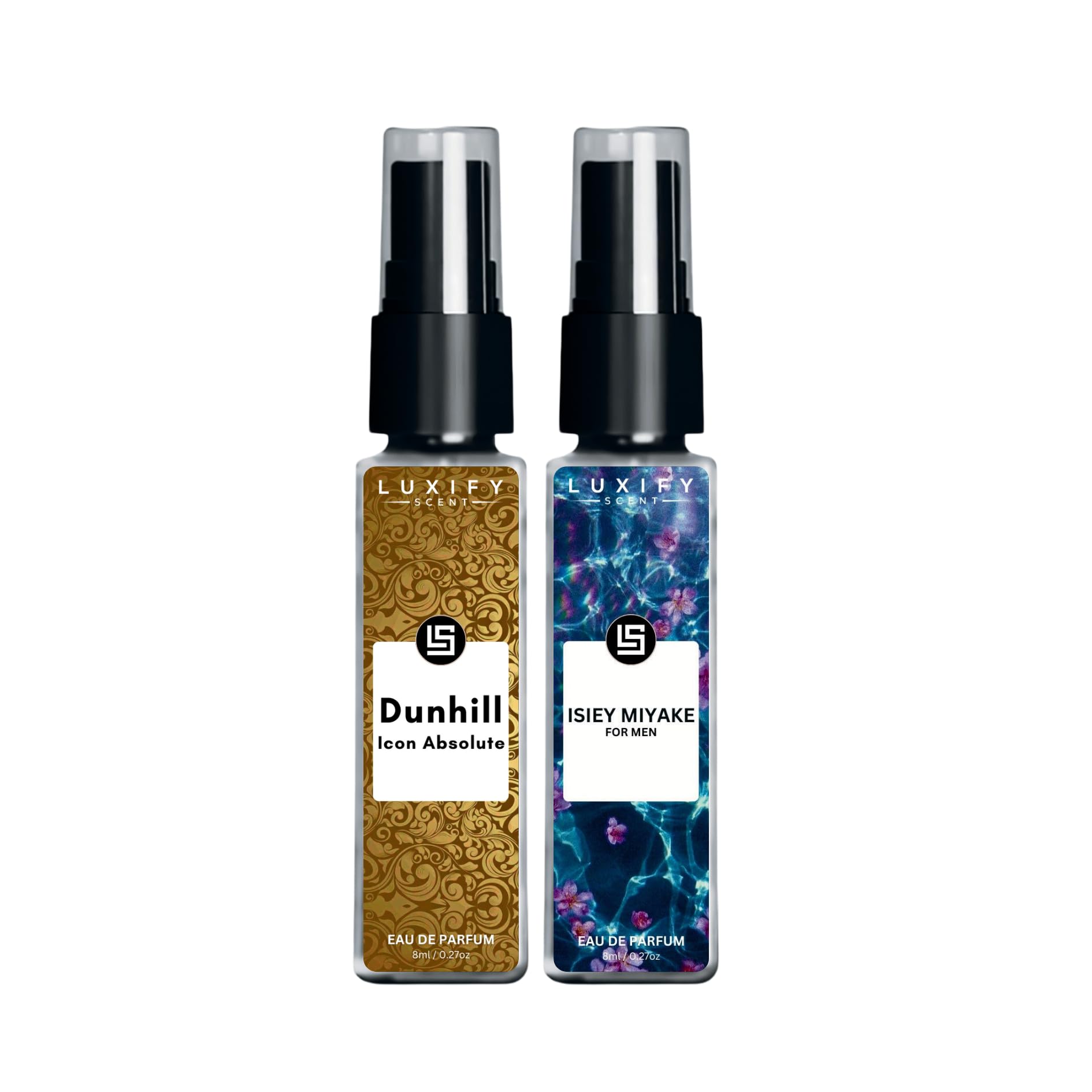 Icon Absolute & Isiey Miyake Eau De Parfum | Long-Lasting Fragrance | Scent for All Occasions, Travel Friendly Pocket Perfume | 8ml x 2