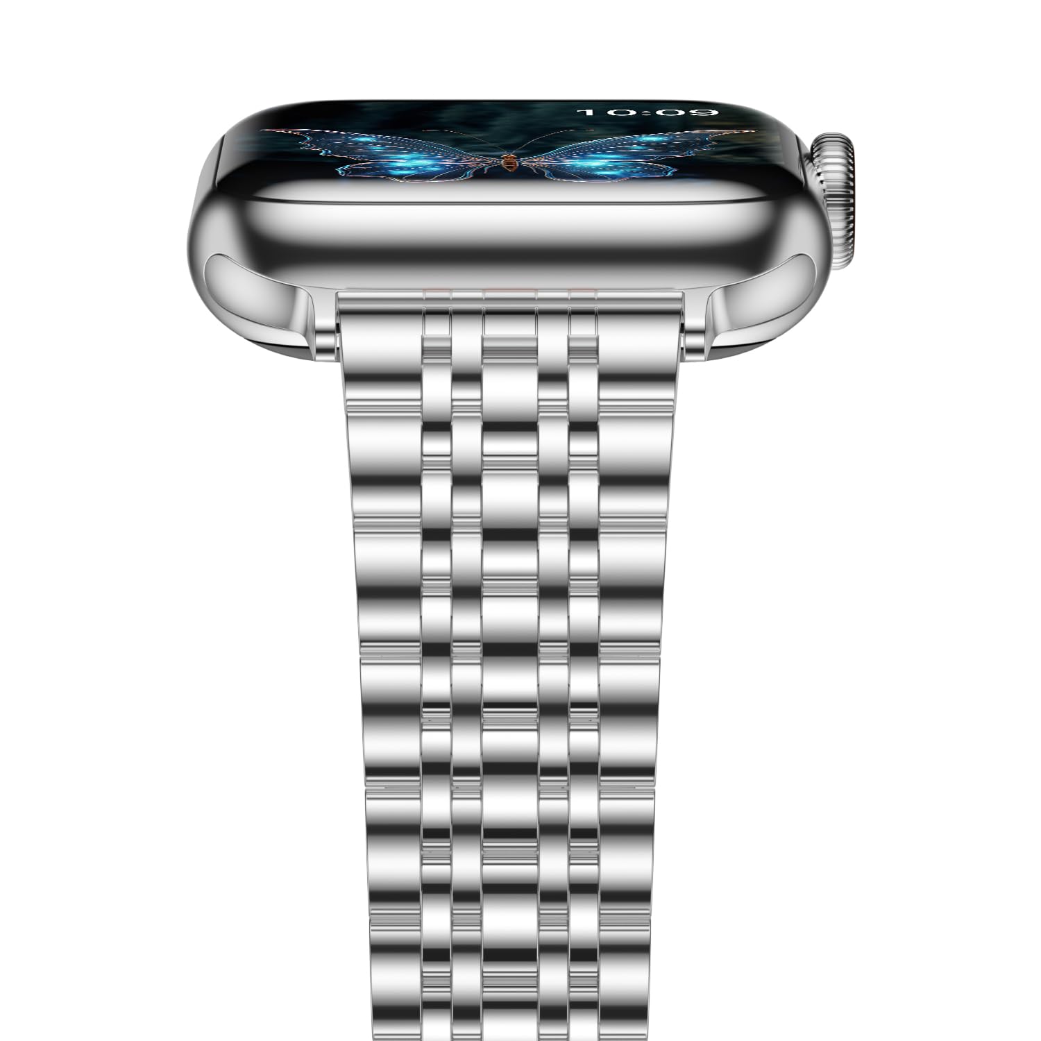 iiteeology Fashion Band for Apple Watch, Stainless Steel, Slim Designer iWatch Bands for Women 46mm 45mm 44mm 42mm 41mm 40...