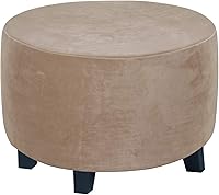 Vista 39 de H.VERSAILTEX Fundas otomanas – Funda otomana redonda, protector para reposapiés, fundas de taburete de almacenamiento, elásticas con parte inferior