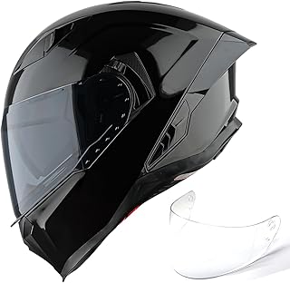 1Storm Motorcycle Full Face Helmet for Adults Men and Women Street Bike Racing Helmet DOT Approved with one Extra Clear Shield