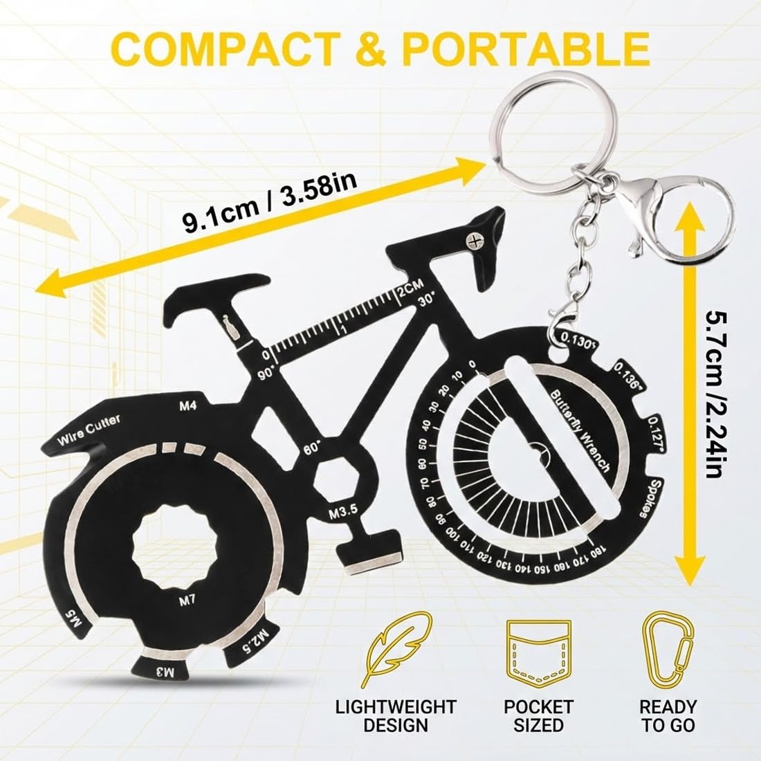 Bicicleta Multiherramienta 20 en 1 Llavero Portátil Abrebotellas Destornillador