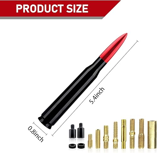 Miniatura 2 de 1 mástil de antena impermeable de 5.4 pulgadas, antena de bala para automóvil, para GM Chevy Silverado 1500 2500 3500 HD Avalanche GMC Sierra 1500