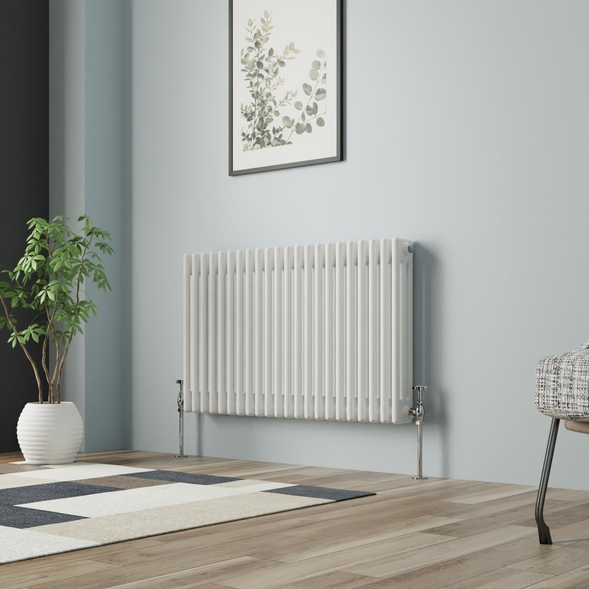NRG Column Radiator Gloss White 600x1012mm Triple Cast Iron Rads