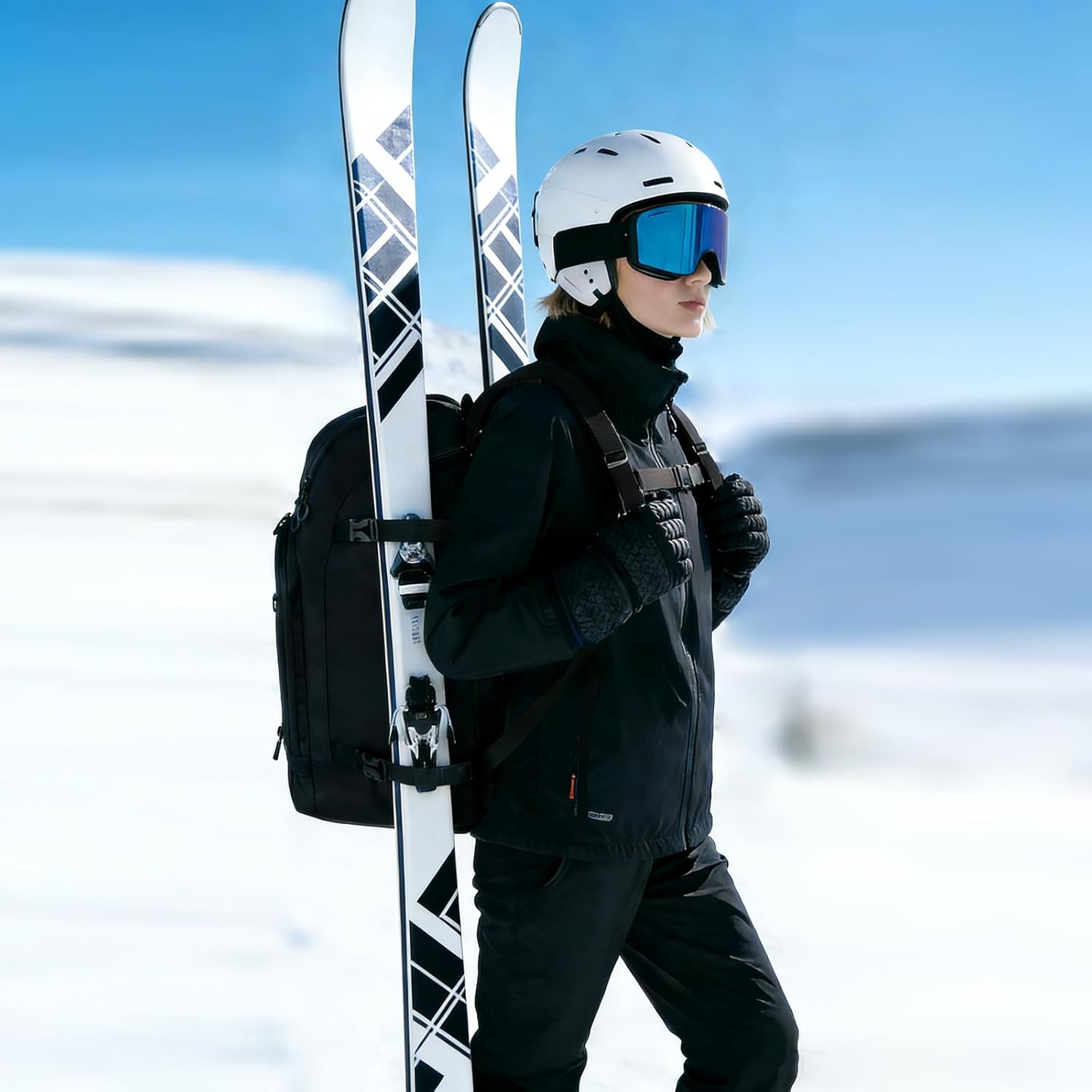 Ski Boot Bag Backpack, Waterproof Ski Boot Travel Backpack for Helmet,Snowboard,Skis,clothes,Goggles, Gloves and other Accessories