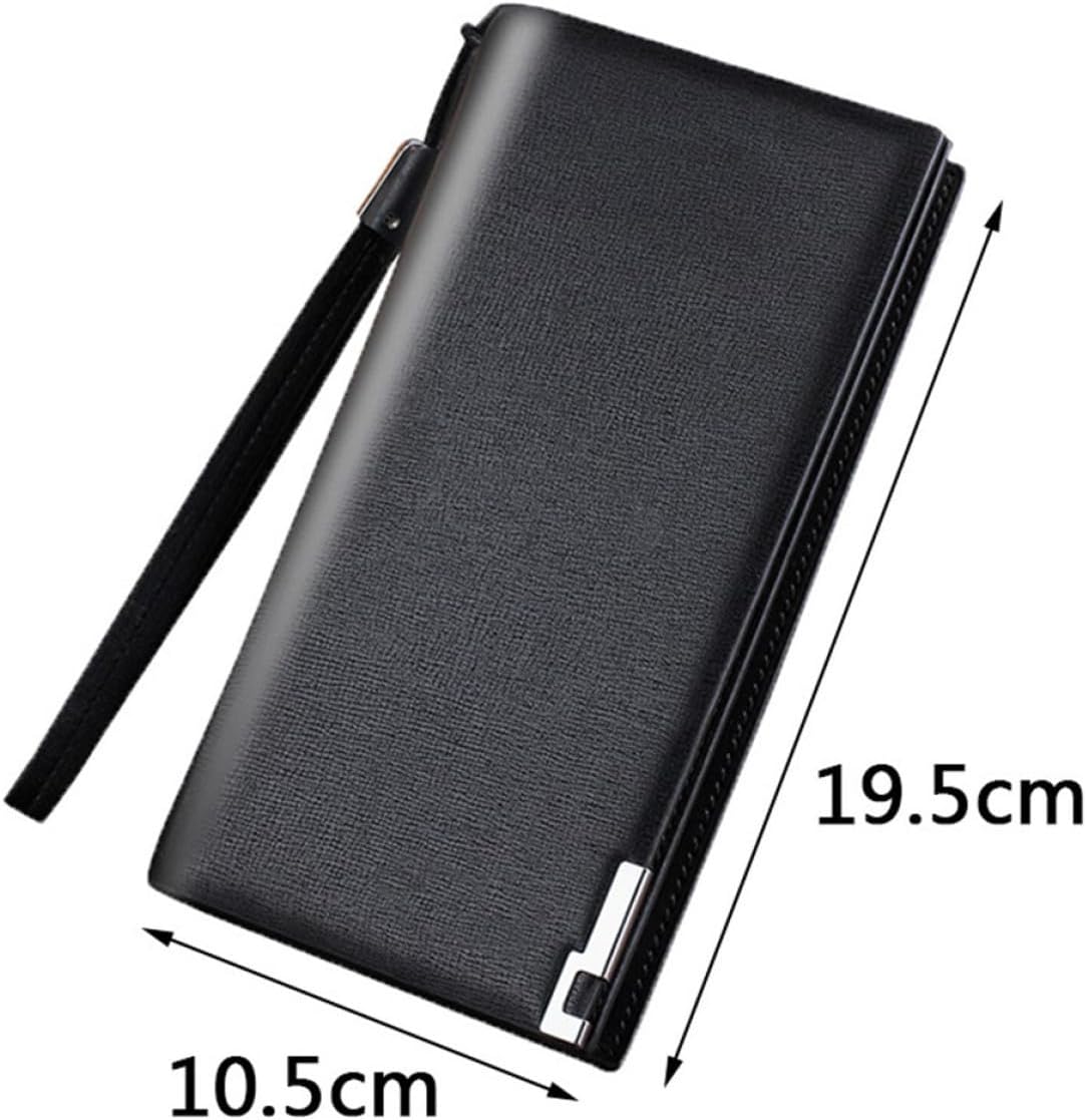 Beaupretty Men S Long Zipper Wallet Multifunctional Storage Wallet Large Capacity Purse for Cards Cash Coins Passport Checkbook 7.67 X 4.13 X 1.37 in for Office Travel Daily Use image 2