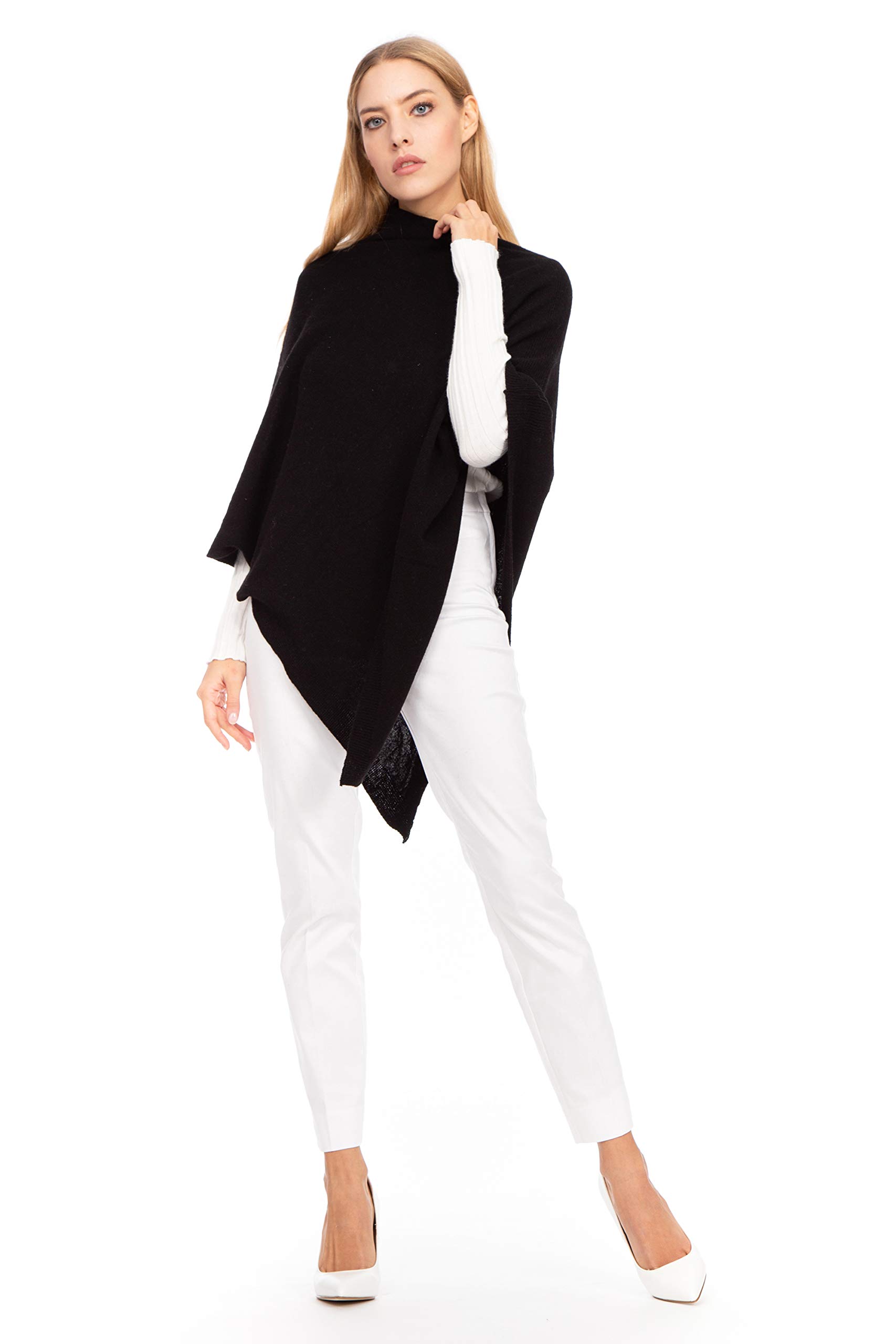 Marine Cashmere - Poncho in Misto Cashmere da Donna, Delicato e Morbido Filato in Cashmere, Made in Italy