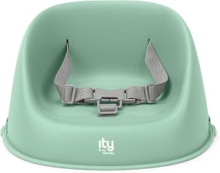 Ingenuity My Spot Easy-Clean Baby Booster Seat Green - 3-Point Harness, Wipeable Base, Portable Feeding Chair for Toddlers