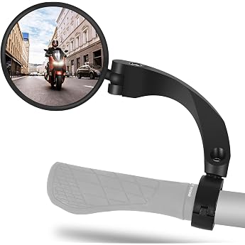 Bicycle Mirror for Handlebars 18-26 mm HD 360 Degree Rotatable Safe Bicycle Rear View Mirror Left-Right Universal Handlebar Mirror Reflector Mirror for E-bike MTB Wheelchair Mountain Bike 1 Piece