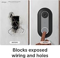 Vista 3 de elago Soporte compatible con Google Nest Hello Video Doorbell Wall Plate (cableado, 2ª y 3ª generación), timbre de puerta, color perfecto para Negro