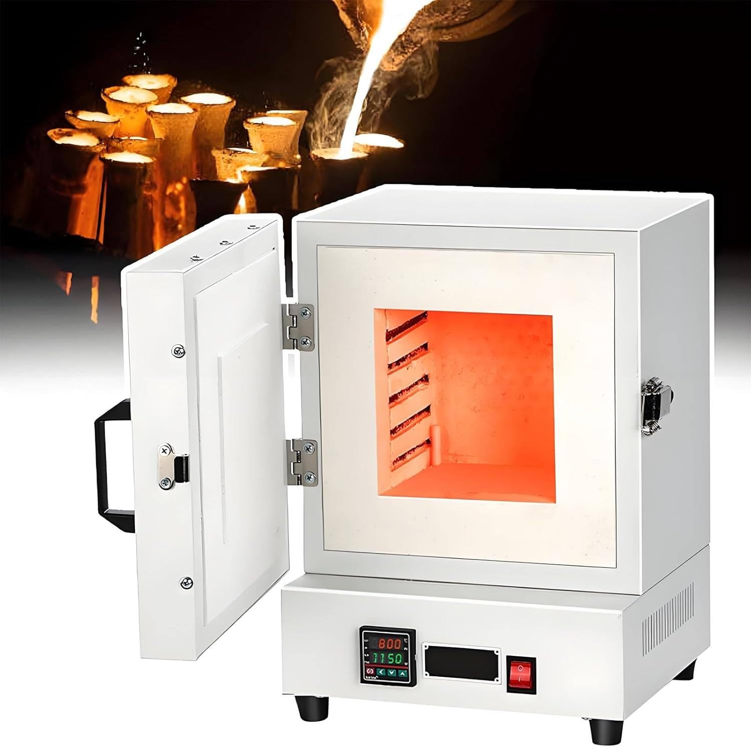 KJZQXYX 2000W High-Temperature Electric Pottery Kiln, 220v 1150℃ Metal Melting Furnace, Muffle Furnace for Ceramics, Jewelry Making, Glass Fusing