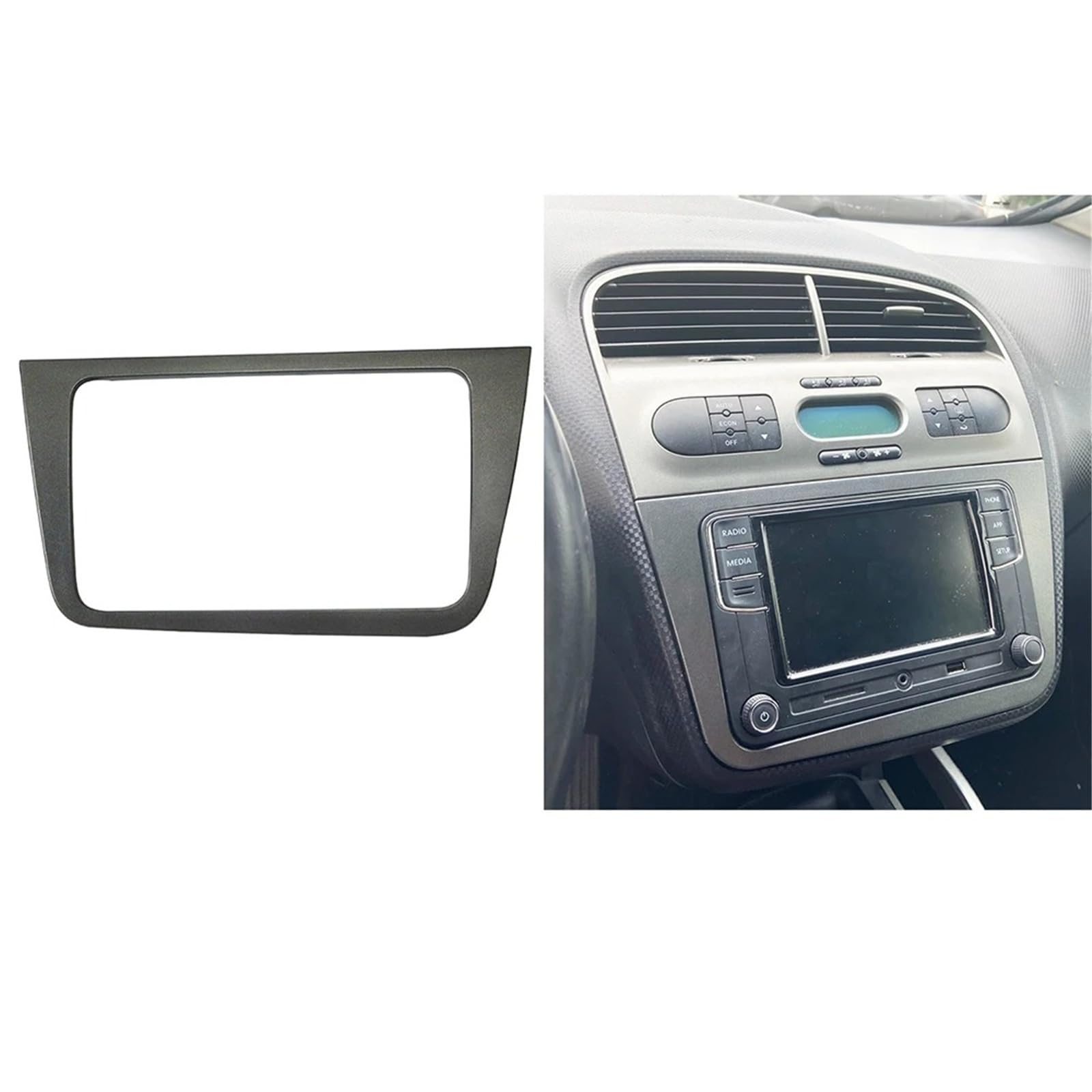 Double 2 Din Autoradio Fascia Stéréo Panneau Tableau Bord Installation Kit D’Outils Habillage Cadre Lunette pour Seat Altea 2004 + Toledo 2004-2009 Cadre Panneau D'autoradio