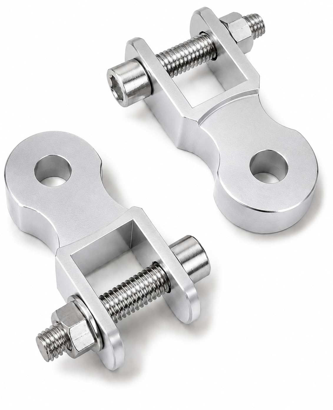 Universal Motorcycle Rear Shock Absorber Riser Extension Adapter 10mm | 5cm Bike Height Increase Kit | CNC Aluminum Suspension Lift Bracket with Mounting Screws | Silver | Pack of 2-image-24