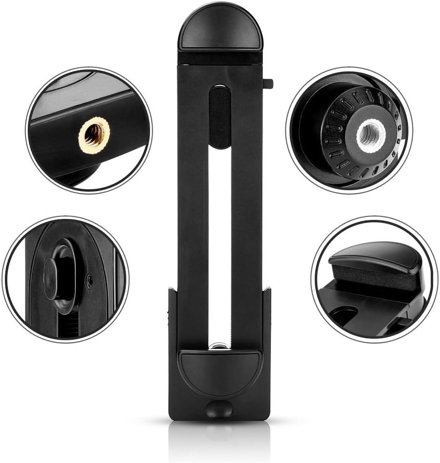Tablet Video Camera Recording,Selfie Tripod Adapter Mount w/Dual 360° Swivel Adjustment Joint & Universal Tablet holder for 7" 8" 9" 10" 12" Tablets for Apple iPad (Black)