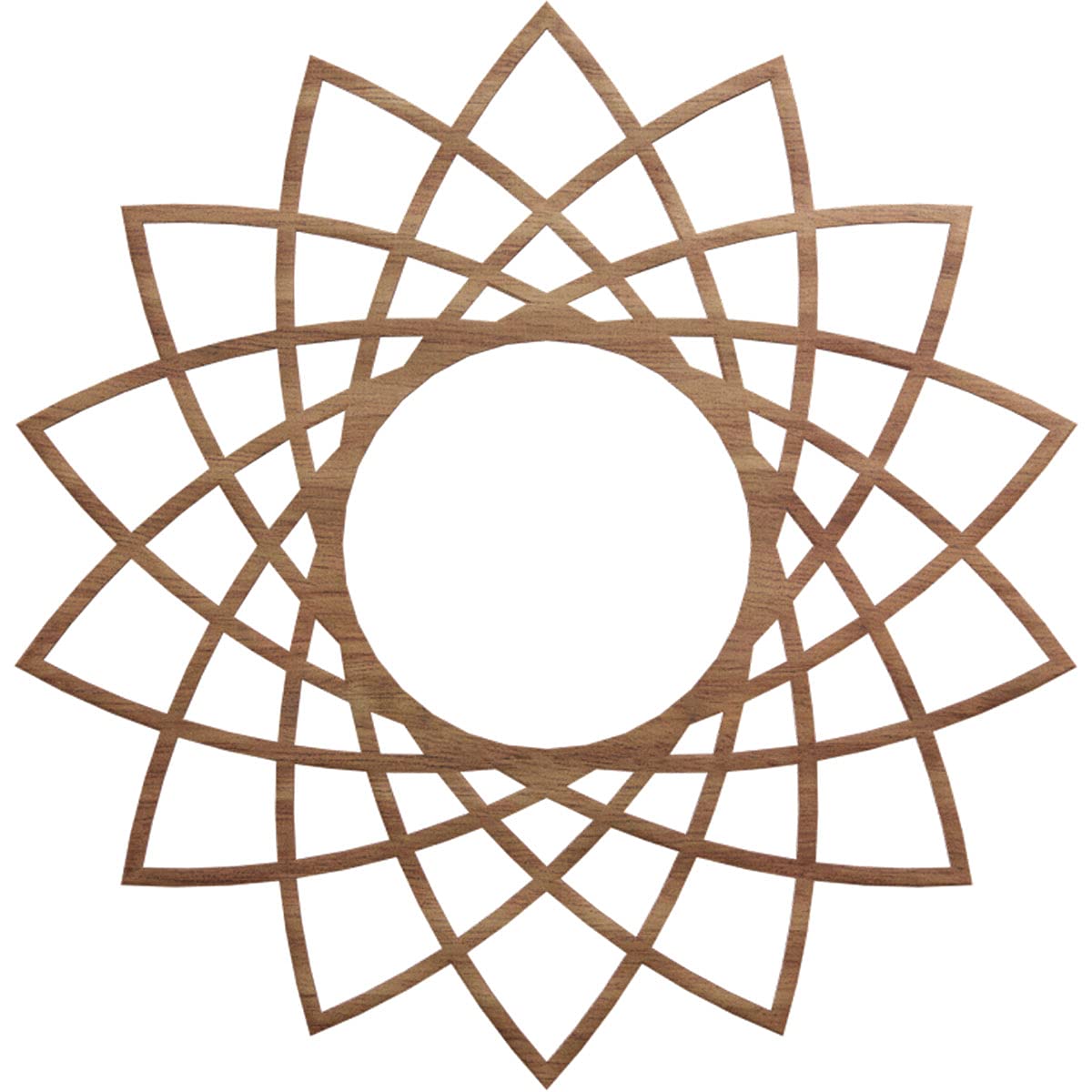 Ekena Millwork 26"OD x 10"ID x 3/8"T Eleanor Wood Fretwork Pierced Ceiling Medallion, Walnut